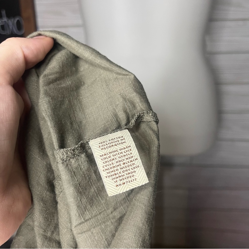 Sonoma Olive Green Square Neck Peasant Top - Picture 6 of 6